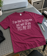 Think I’m Crazy Just Wait Till You Piss Me Off T-Shirt