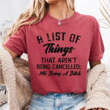 A List Of Things T-Shirt